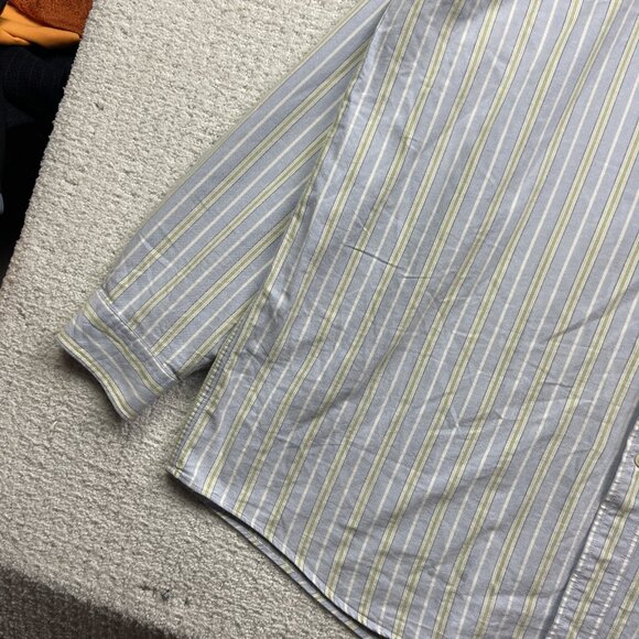 Vintage LL Bean Shirt Men XXL Tall Pastel Blue Green Stripes Oxford Button Down - Picture 3 of 11